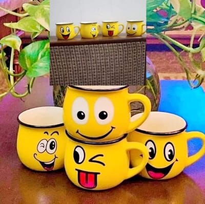 Picture of Emoji Ceramic Mug (Yellow) 1Pcs/ Stylish Mug- Coffee Mug-Yellow