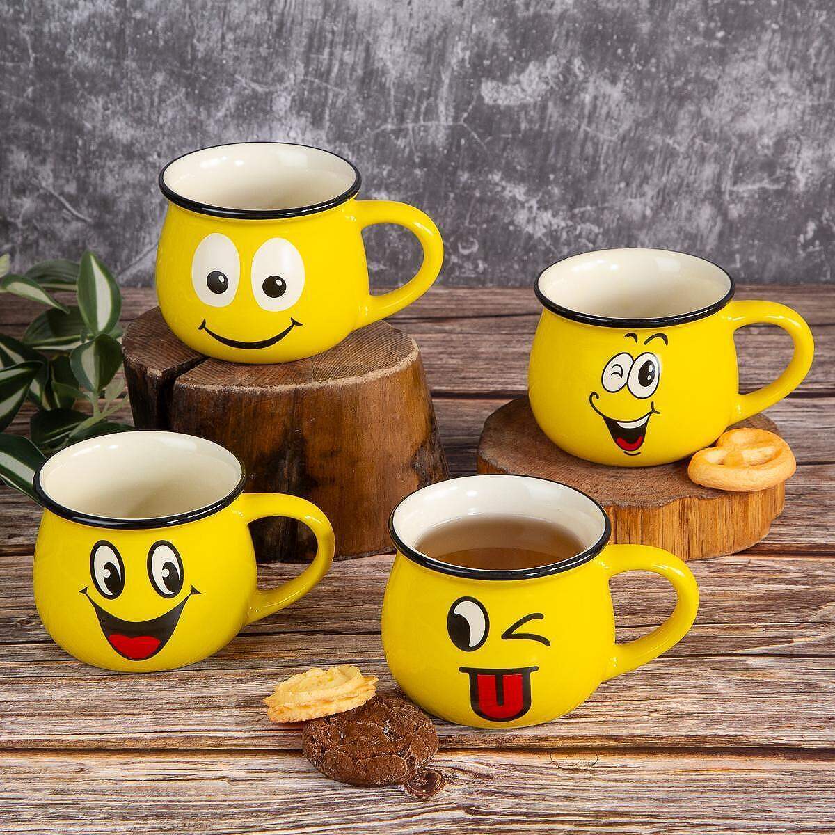 Picture of Emoji Ceramic Mug (Yellow) 1Pcs/ Stylish Mug- Coffee Mug-Yellow