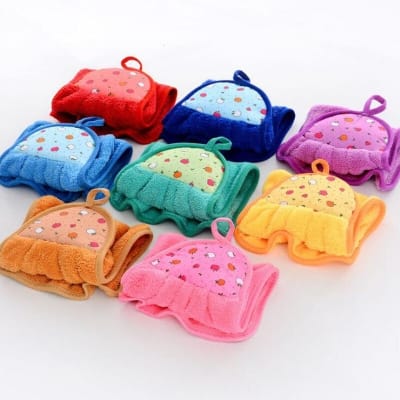 Picture of Print Coral Fleece Microfiber Hanging Hand Towel Cute Kids Washcoloths Quick Dry Thicken Cleaning Cloths Wipes Rags for Kitchen & Bathroom 38*30cm-Multicolor
