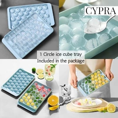 Picture of Ice Ball Tray, Cute Ice Tray,Ice Cube Case, Ice Cube Tray, Round, Easy to Remove, Freezer, Storage, Liquor Ice, Home Use, Lid Included, Durable, DIY Confectionery Tools, Kitchen Utensils-Prime Mall-Multicolor