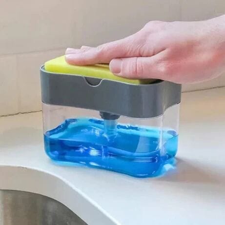 Picture of 2 In 1 Soap Dispenser Pump & Sponge Holder ( Free Sponge) - Random Color - 385ml - Movable Soap Dispenser-Multicolor