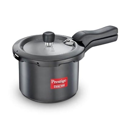 Picture of Prestige Svachh 3 Litre Outer Lid Pressure Cooker With Hard Anodized Aluminium Body (Black), 3 Liter - MPD20223-Black