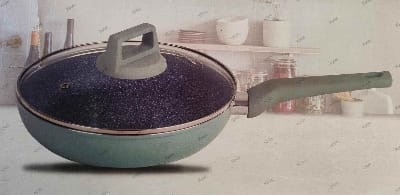 Picture of Kiam Ceramic Frypan With Glass Lid 24 cm (Induction Bottom)-Multicolor