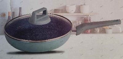 Picture of Kiam Ceramic Frypan With Glass Lid 24 cm (Induction Bottom)-Multicolor