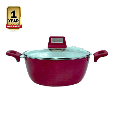 Picture of Kiam Ceramic Casserole With Glass Lid 26 cm (Induction Bottom)-Multicolor