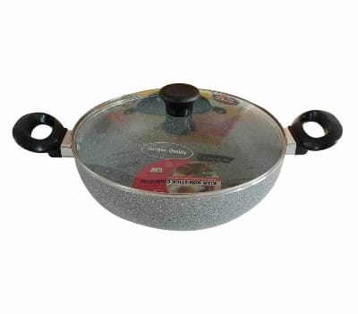 Picture of Kiam Marble Coated Karai With Glass Lid 24cm-Multicolor