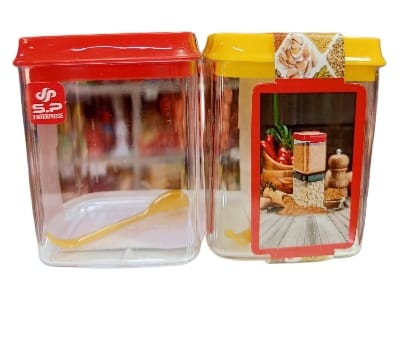 Picture of 2 Pcs Multicolor Plastic  Spice Jar Set-Multicolor