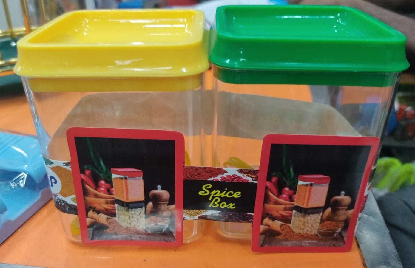 Picture of 2 Pcs Multicolor Plastic  Spice Jar Set-Multicolor
