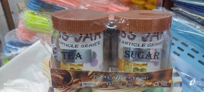 Picture of 2 pcs Coffee and sugar jar glass pot set for kitchen Tea and sugar pot-Coffee
