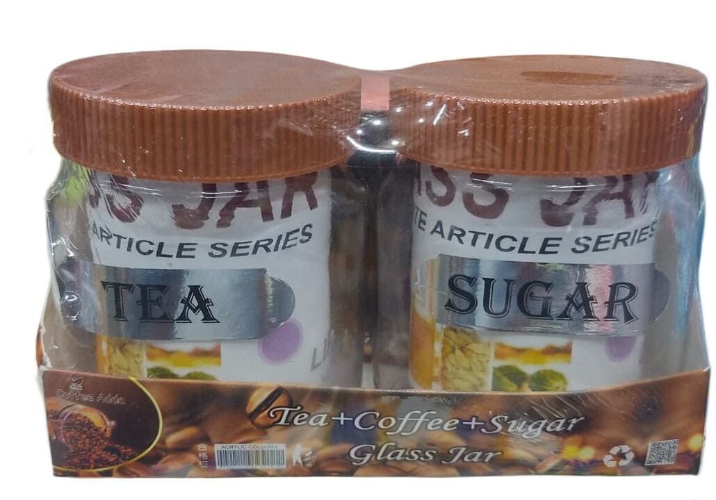 Picture of 2 pcs Coffee and sugar jar glass pot set for kitchen Tea and sugar pot-Coffee