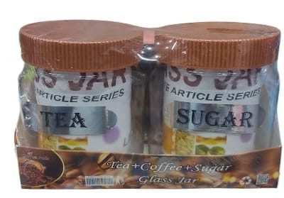 Picture of 2 pcs Coffee and sugar jar glass pot set for kitchen Tea and sugar pot-Coffee