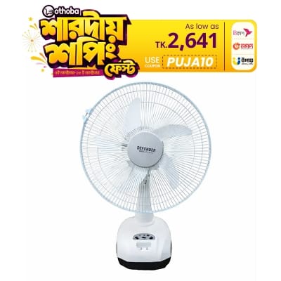 Picture of Defender KN-2912 Rechargeable Fan AC/DC with LED Multi-Function 12" White