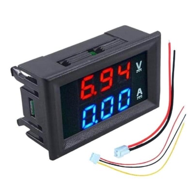 Picture of Mini Digital Voltmeter Ammeter DC4-100V, 10A  Amp Volt Current Meter Tester 0.28" Digits Dual LED Display (Black)