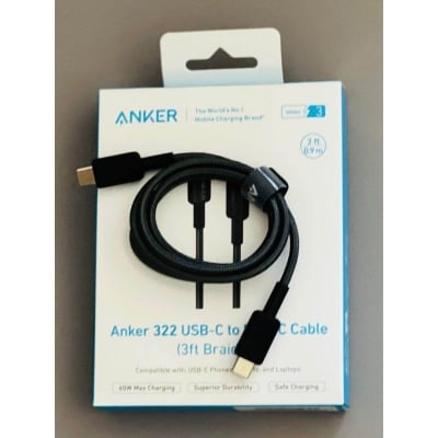 Picture of Anker 322 USB-C To USB-C Cable 3ft 60W Nylon Braided Cable Safe charging multicolour (Multicolor)