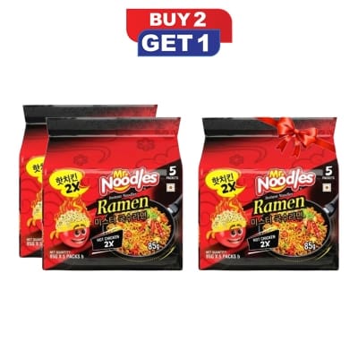Picture of 5 Pack Mr. Noodles Ramen Hot Chicken 2x Spicy Flavor 