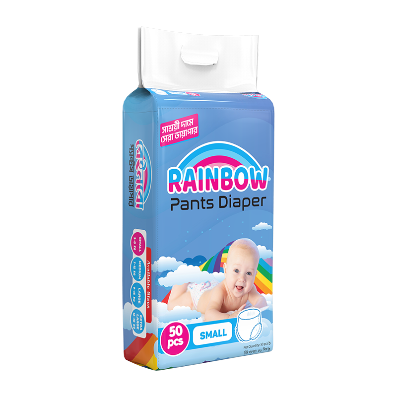 Picture of Rainbow Pant Diaper Small (S) 50 Pcs Pack for Kids Dryness, Safety and Comfortpack