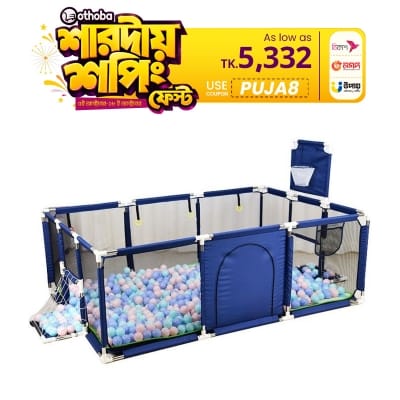 Picture of 4 Sides Baby Baby Toddlers Playpen Zipper Door Play Fence Children Infants Folding