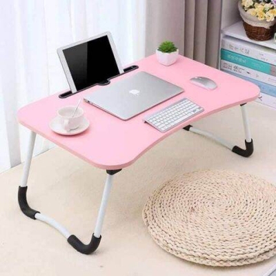 Picture of Multifunctional Foldable laptop Desk For Bed Multifunctional Laptop Table Portable Adjustable Foldable Computer Notebook Lap PC Folding Desk Table Vented Stand Bed Tray Portable Foldable Adjustable Multifunctional Laptop Table-Pink