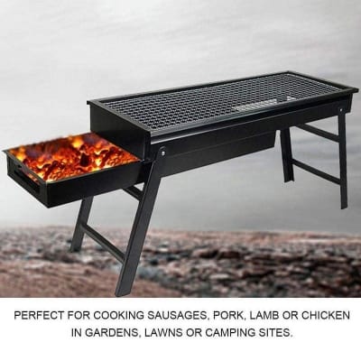 Picture of Portable BBQ Charcoal Barbecue Grill Machine Black( 24 Inch)-Silver
