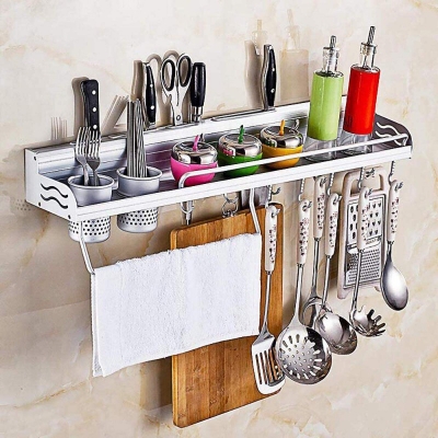 Picture of Stainless Steel Wall Mounted Kitchen Storage - Silver-Silver