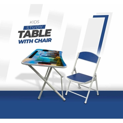 Picture of Folding Kids Study Table with chair-Blue