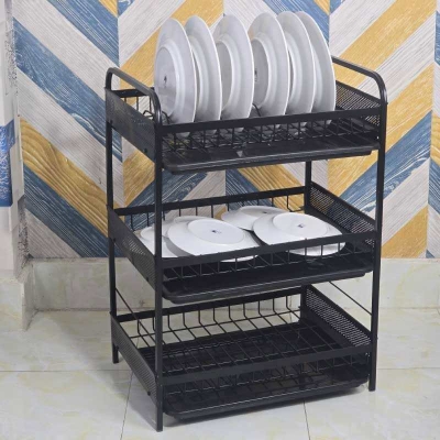 Picture of 3 Layer Dish Rack (WN : 249) [ 27 Inc. : 24 Inc. : 13 Inc. ]-Black
