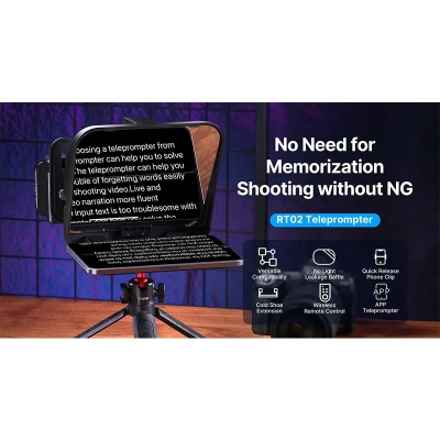 Picture of Ulanzi RT02 Universal Teleprompter For Tablets And Smartphones With Remote Control 