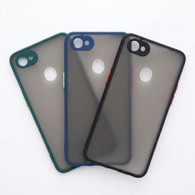 Picture of Oppo F7 - Shockproof Matte Frosted and Smoky Transparent Premium Back Cover -Black