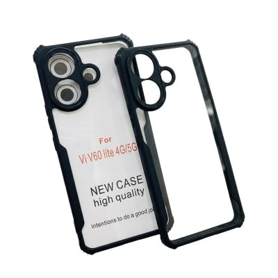 Picture of For Xundd Case For Vivo V60 Lite Back Cover FitSmart Transparent Heavy Duty Hybrid Ultra Slim Protective Hard PC Back + Soft TPU Back Cover for Xundd Case For Vivo V60 Lite Black, Bumper Mobile Phone Back Cover With Camera Protective Back Case 