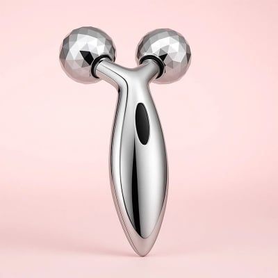 Picture of 3D Massage Skin Roller | Face Lift Beauty Tool | Anti Wrinkle Skin Tightening Roller | Portable Face Massager | Eye Dark Circle Remover | Small Handheld Beauty Device | Home Skin Care Tool | Best Price in Bangladesh