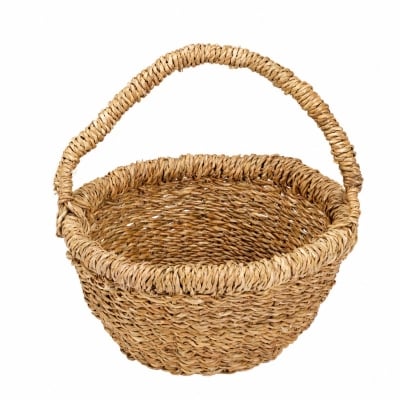 Picture of Gorgeous Handicrafts Basket round with handle seagrass natural D25-BAS-303, NEO