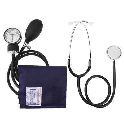 Picture of Manual Arm Sphygmomanometer Blood Pressure Gauge with Stethoscope Monitor Device Health Monitors - Int: One size