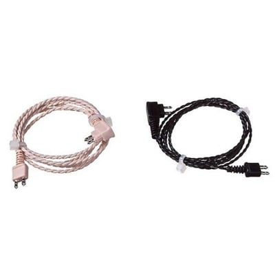 Picture of 2pin Universal Black/Beige Adapter Cable Hearing Aid Receiver For Pocket Wire Standard Power Cord - Int: One size