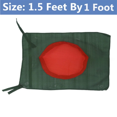 Picture of 1.5 Feet By 1 Foot National Flag Bangladesh Factory Direct Supply Set A Chinese Clothes Potaka Best for Anyone Program Indicate Patriotism Showing Respect Victory / Independence Day Craft Stationery Products Red And Green Color - Ideal Gift Item Category