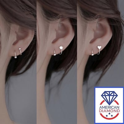 Picture of 1 Pair American Popular Spiral Earrings Direct Factory Supply Set A All Match Cool Style Spring S Shaped Kaner Dul Daily Life Jewelry Accessories Birthday Wedding Engagement Bridal Party Amazing Gift Item for Girls Women Silver Color