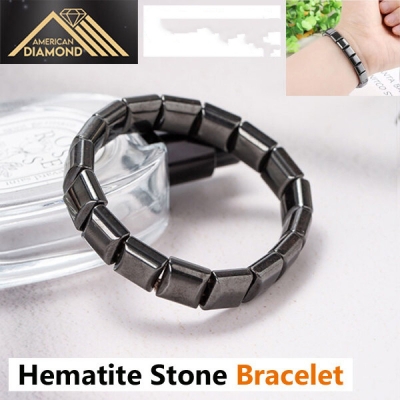 Picture of American Hot Selling Bio Magnetic Bracelet Adjustable Direct Factory Sales Set 2 Natural Hematite Stone Brelet Jewelry Birthday Wedding Engagement Bridal Party Bracelat Amazing Gift Braslete Bangles Black Color for Men Women