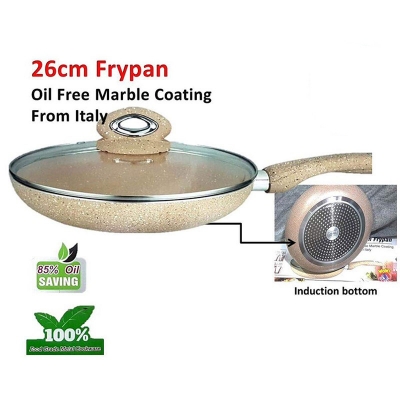 Picture of Disnie Marble Coating from Italy Ceramic Non Stick Cookware Induction Friendly Granite Fry Pan with Cover Gas & Induction Compatible