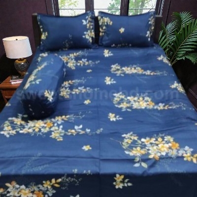 Picture of Cotton Twill Fabric Bedsheet  With Side Pillow Cover King Size. BT-470