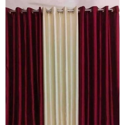 Picture of 1 color curtain 3 piece combo for door and window-Multicolor