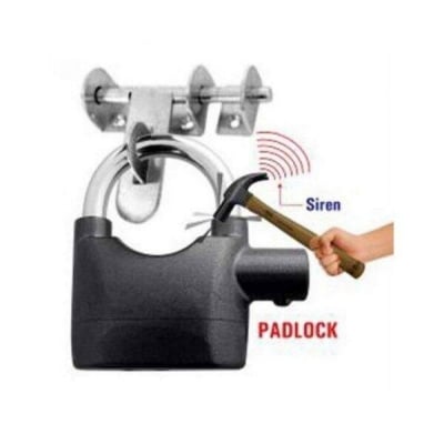 Picture of BIG SIZE Security Alarm Lock for Bike and Door - Black and Silver-Black
