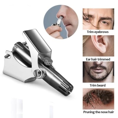Picture of Stainless Steel Manual Nose Trimmer, Mechanical Nose Hair Trimmer, Shaving And Unwanted Hair Removal Tool-Silver