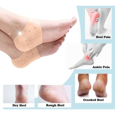 Picture of Galaxy Paradise Silicone Foot Heel Protector Socks Moisturizing Gel Heel Pain Relief Plantar Fasciitis Socks With Hole Cracked Foot Skin Care - 2 Pcs-Multicolor