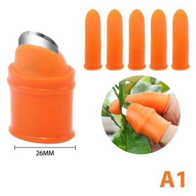 Picture of Multi-Purpose Silicone Thumb Knife Finger Protector Vegetable Harvesting Knife Plant Blade Scissors Cutting Rings, Kitchen Accessories, Garden Tools-Yellow