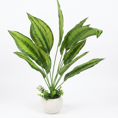 Picture of Artificial Patabahar Tree Plant In Sugar Plastic Pot 14 Inc Long For Home, Office Or Restaurant Decoration - Home Decoration Item - Home Decoration Item (Patabahar 2)