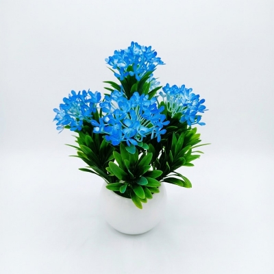 Picture of Artificial Grass Plant In Ceramic or Plastic Tob 8inc/20cm For any Kind Of Decoration - Home Decoration Item - Home Decoration Item (Pin.Flower Plastic tob)