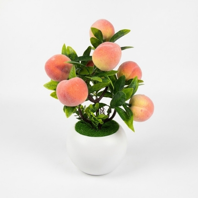 Picture of Artificial Cherry Flower Bonsai And Plants In Plastic Vases- 11.5Inc/29Cm - Home Decoration Item (Fts)