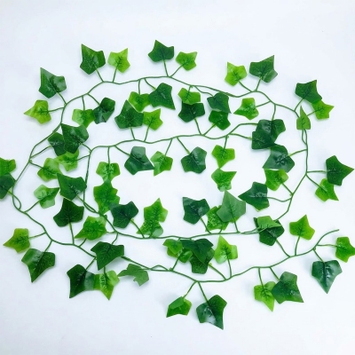 Picture of 1 pcs Artificial Ivy Red Maple Plastic Fake Leaves Garland Home Garden Decoration 7ft long (Vine Type 6)