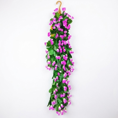 Picture of Artificial Wall Hanging Flower bucket-30inc long,Jime Shops Flowers - Home Decoration Items (Bamboo + lota 3)