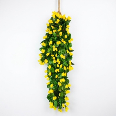 Picture of Artificial Wall Hanging Flower bucket-30inc long,Jime Shops Flowers - Home Decoration Items (Bamboo + lota 2)