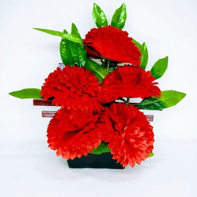 Picture of Artificial 5 Flower For Both Desk Or Hanging In Plastic Tob For Decoration (WHLP 1)